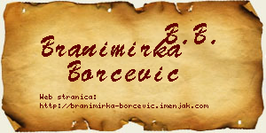 Branimirka Borčević vizit kartica